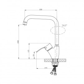 Смеситель для кухни GF (CRM)S-04-007AF