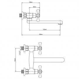 Смеситель для кухни GF (CRM)S-21-361