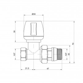 Кран радиаторный Icma 1/2