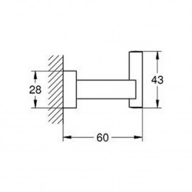 Крючок Grohe Essentials Cube 40511001