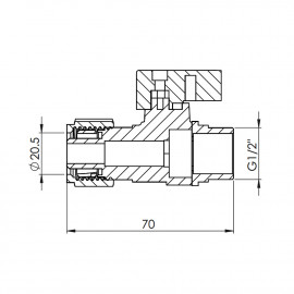 Кран шаровой обжимной SD Forte 20х1/2