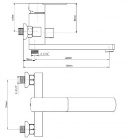 Смеситель для ванны GF (CRM)S-10-005AN