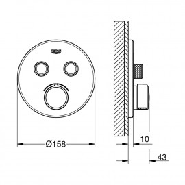 Внешняя часть смесителя для душа Grohe SmartControl 29145000 на два потребителя