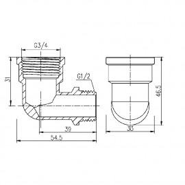 Уголок редукционный SD Forte 3/4