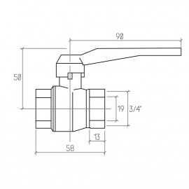 Кран шаровой Rastelli Nova Plus 3/4