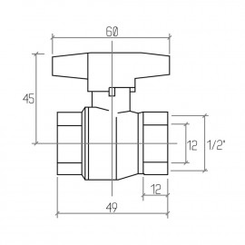 Кран шаровой Rastelli Nova Plus 1/2