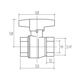 Кран шаровой Rastelli Nova Plus 3/4