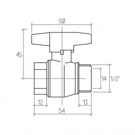 Кран шаровой Rastelli Nova Plus 1/2