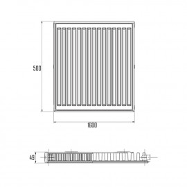 Радиатор стальной Aquatronic 11 тип 500х1600 боковое подключение
