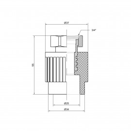 Муфта PPR Thermo Alliance с накидной гайкой 25х3/4