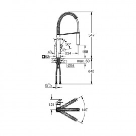 Смеситель для кухни с рефлекторным изливом Grohe Eurocube 31395000