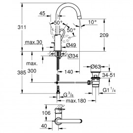 Смеситель для раковины Grohe BauLoop L-Size 23763000