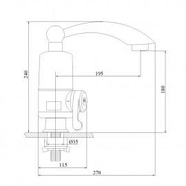 Кран для кухни проточный GF (WHI)E-40-110