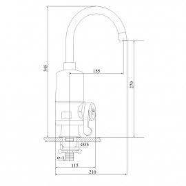 Кран для кухни проточный GF (WCR)E-40-115