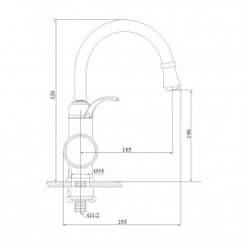 Кран для кухни проточный GF (WCR)E-40-120