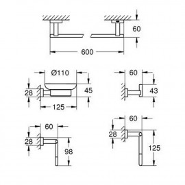 Набор аксессуаров Grohe Essentials Cube 40758001