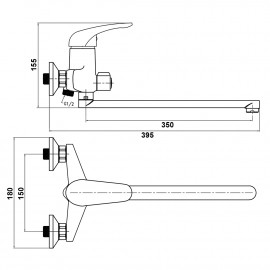 Смеситель для ванны SW G-Ferro Hansberg 005 NEW