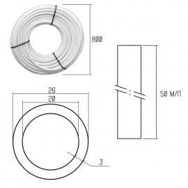 Труба PE-AL-PERT Icma 26х3 мм, 50 м №P199