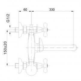 Смеситель для ванны GF (CRM)S-21-141