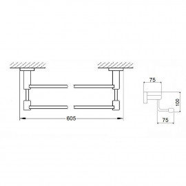 Полотенцедержатель GF (BLB)S-2609