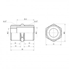 Ниппель удлиненный SD Forte 1/2