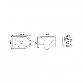 Унитаз подвесной Q-tap Merlin WHI 2044A безободковый с сидением Soft-close QTMERWHI2044A