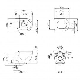 Унитаз подвесной Qtap Robin New безободковый с сиденьем Soft-close QT1333046ENRW