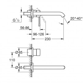 Внешняя часть смесителя для раковины Grohe Essence L-Size 19967001