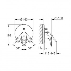 Внешняя часть смесителя для душа Grohe Eurostyle 19506LS3 на два потребителя