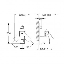 Внешняя часть смесителя для душа Grohe Eurocube 24094000 на три потребителя