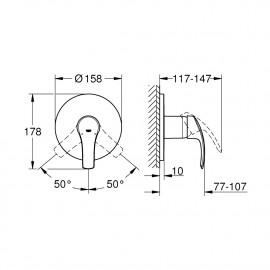 Внешняя часть смесителя для душа Grohe Eurosmart 24042002