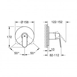 Внешняя часть смесителя для душа Grohe Eurosmart Cosmopolitan 24044000