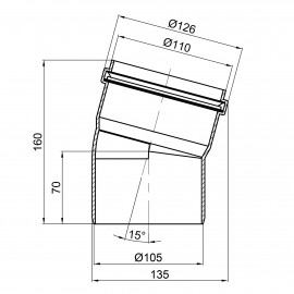 Колено PPR канализационное TA Sewage 110, 15°