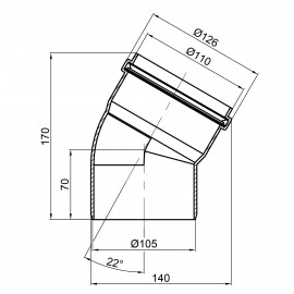 Колено PPR канализационное TA Sewage 110, 22°