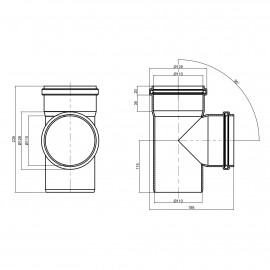 Тройник PPR канализационный TA Sewage 110, 90°