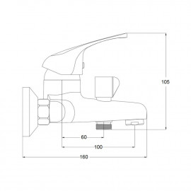 Смеситель для ванны GF (CRM)S-06-006N