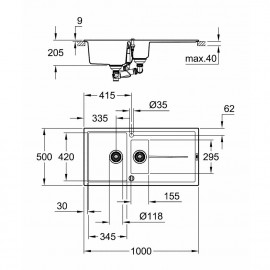 Кухонная мойка Grohe Sink K400 31642AT0