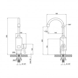 Кран для кухни проточный GF (WCR)E-40-112