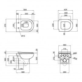 Унитаз подвесной Qtap Lark безободковый с сиденьем Soft-close QT0331159W