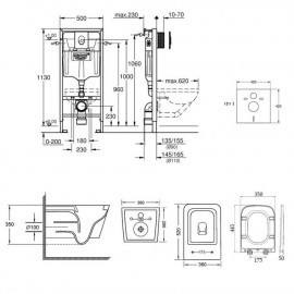 Набор инсталляция 4 в 1 Grohe Rapid SL 38722001 + унитаз с сиденьем Qtap Crow QT05335170W