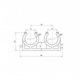 Крепеж двойной из PPR Alfa Plast 25 мм