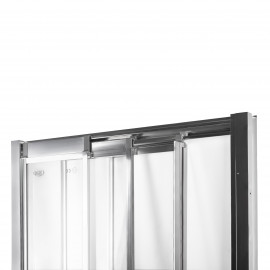 Душевая дверь в нишу Qtap Unifold CRM208.C4 78-81x185 см, стекло Clear 4 мм, покрытие CalcLess