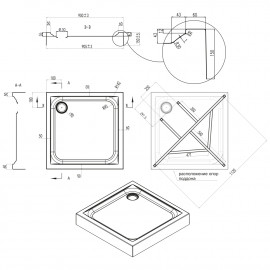 Душевой поддон Qtap Unisquare 309915 90х90 см + сифон