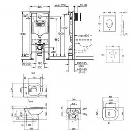 Набор инсталляция 4 в 1 Grohe Rapid SL 38721001 + унитаз с сиденьем Qtap Lark QT0331159W