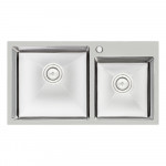 Кухонная мойка с двумя чашами Qtap S7843 2.7/1.0 мм Satin (QTS784310)