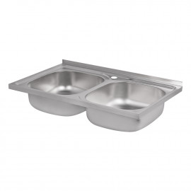 Кухонная мойка с двумя чашами Lidz 5080 0,8 мм Decor (LIDZ5080DEC08)
