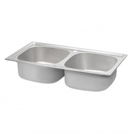 Кухонная мойка с двумя чашами Qtap 7843-B 0,8 мм Micro Decor (QT7843BMICDEC08)