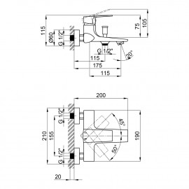 Смеситель для ванны Qtap Lodenice 3030101DC