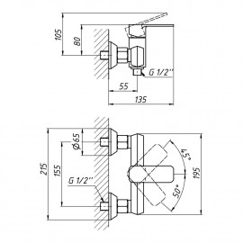 Смеситель для душа Qtap Pivonka 4013102C