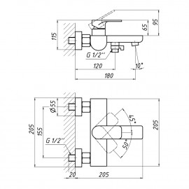 Смеситель для ванны Qtap Flaja 3010102GC